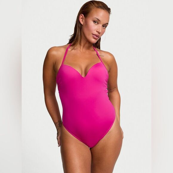 NWOT VICTORIA'S SECRET SWIM Essential Push-Up Cheeky One-Piece Swimsuit - Large - Picture 1 of 7